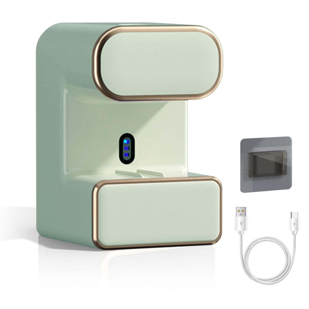 Dispensador de pasta de dientes, soporte para cepillo de dientes de desinfección USB-C con múltiples ranuras para cepillos de dientes para tocador de baño
