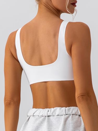 ABOCIW Womens Scoop Neck Sports Bra Padded U Back Medium Impact Fitness Gym Yoga Bra Workout Crop Top2