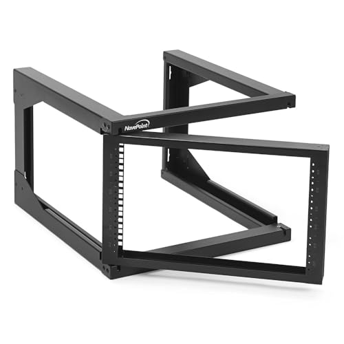 Image of NavePoint 6U Server Rack with Swing Gate - Wall Mount Rack for 19 Inch IT & AV Equipment - 18' Deep, Black