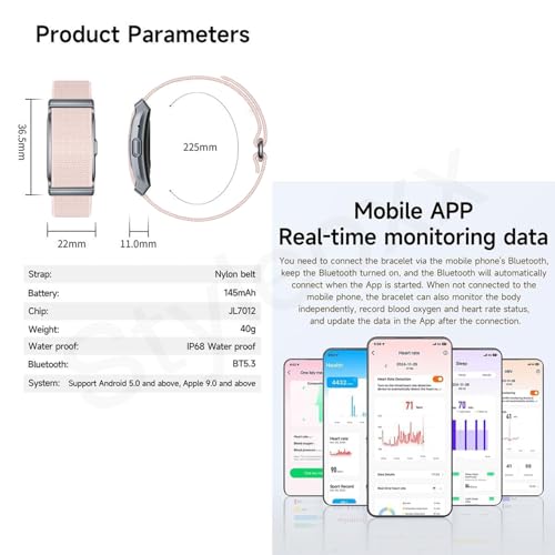 Image of StyleOxx GT Pro Smart Fitness Band,24 /7 Activity Tracking, Heart Rate Monitoring, HRV Analysis, Stress and Sleep Tracking, 30+ Days Battery Life, Ai-Analysis,Subscription Free App (Pink)