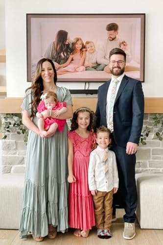 Girls Boho Flower Girls Dress Lace Floral Crew Neck Ruffle Sleeve Swing Wedding Party Maxi Gown4