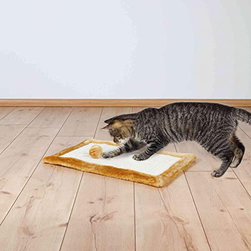 Image of TRIXIE Cat Scratching Board Cardboard Scratcher for Cats with Catnip Fun (Scratching Board, Sisal Rug /Plush)