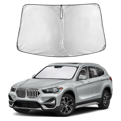 Image of Autovir Windshield Sun Shade Fit for 2016-2020 2021 2022 BMW X1 | Sunshade, Front Car Window Shades Sun Visor, Blocks UV Rays & Heat, Car Accessories