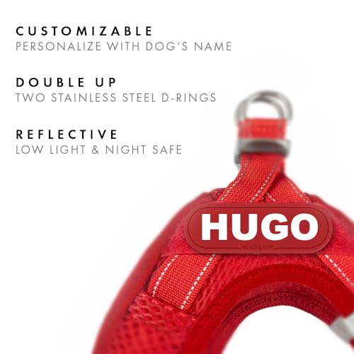 EzyDog Hundegeschirr kleine Hunde – FORMFIT Weste aus atmungsaktivem 3D Air-Mesh – Leicht, verstellbar, reflektierend, mit robustem D-Ring (S, Blau)