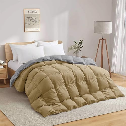 Image of 600 GSM Heavy Winter Comforter Single Size (60 inchX90 inch) - 600 GSM Microfiber Super Soft Fluffy for Winter Comforter /Rajai /Duvet /Blanket Single Size - Beige /Silver Grey Color