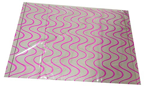 Image of 3A Featuretail 2o In x 26 In Wave Design Transparent Cellophane Sheets For Gift Wrap, Baskets Hampers, Flowers (25 Micron, Pack of 25) (Pink)