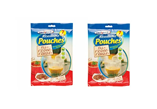 sealapack 14 x wiederverschließbare Lebensmittel Suppen Beutel Kühlschrank Gefrierschrank 1l Aufbewahrung Obst Cover