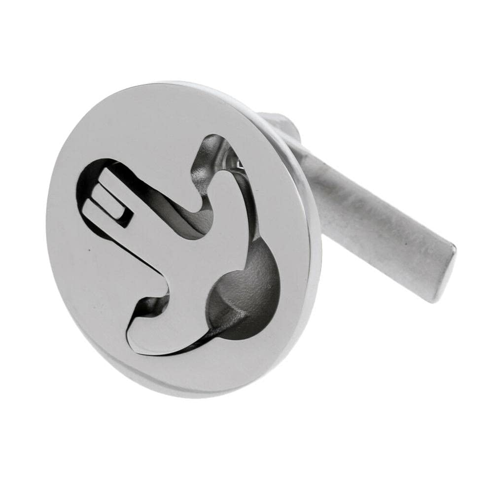 Boat Stainless Steel 2" T-Handle Lock Floor Buckle Marine Non-Locking Mount Hatch Latch Flush Turning Lift