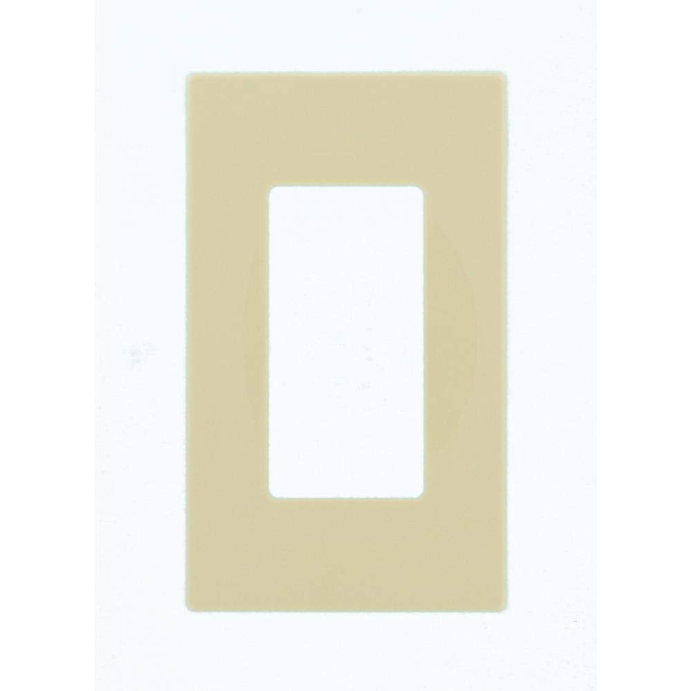 Leviton 1-Gang Decora Plus Screwless Wall Plate, 80301-SI, Ivory