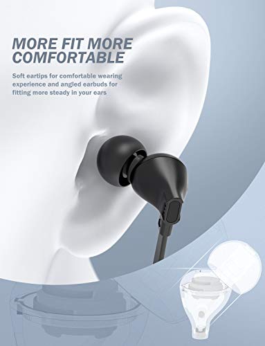 Earbuds with Microphone, Vogek Earphones Noise Isolating, in-Ear Headphones with HiFi Stereo & Powerful Bass 3.5mm Interface Compatible with iPhone and Android Smartphones, iPad, iPod, MP3 Players - Thumbnail 6