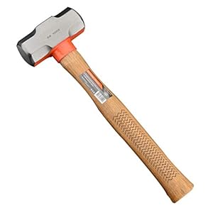 Edward Tools Pro 3 Pound Sledge Hammer – Heavy Duty Harden Steel Mini Sledge Hammer for Drilling, Chisels, Nail, Rebar, Kindling Crack Hammer – Solid Anti Reverberation Oak Handle