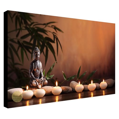 Wallazz Quadri Moderni Soggiorno Buddha, Thailandia, Buddismo - 100% Made in Italy - Stampa HD su Tela Canvas - Quadro Camera da Letto - Qualità Artigianale - 50x100cm