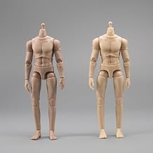1/12 Scale Male Action Figure Body, 6 Inch Flexible Ball-Joint Muscular Body Man Aciton Figure, 1/12 Strong Muscle Man Figure Model with Neck Connectors Normal Skin