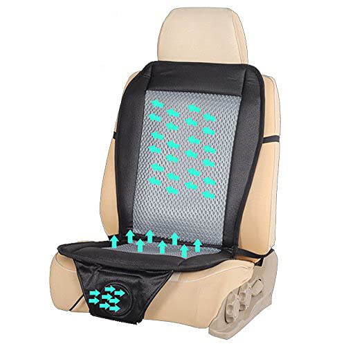 Black Fan : 12 V Car Air Cushion Car Summer Cool Ventilated Seat Cushion, Seat Cover with Fan, Cooler Seat Cover for Ford Focus 2, for Golf