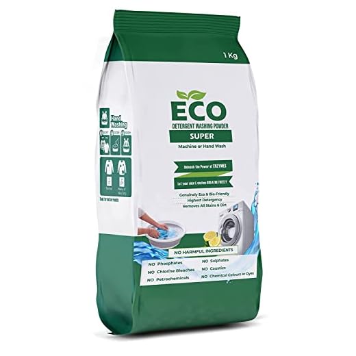 ECO Detergent Washing Powder No Harmful Ingredients | made with Natural ingredients, Phosphate free No Sulphates, No Caustics | Laundry Detergent Powder for Front & Top Load (1 Kg, Super)