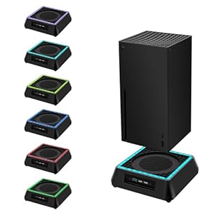 Mcbazel Xbox Series X Lüfter mit RGB-Licht – Einstellbarer USB Lüfter Ständer, Console Halterung & Gaming Zubehör mit LED-Anzeige, USB 3.0 & 2.0 Ports für Xbox Series X