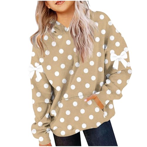 Unisex Kids Oversized Polka Dots Sweatshirt Cute Bowknot Long Sleeve Loose Pullover Tops for Boys Girls 3-13 Years