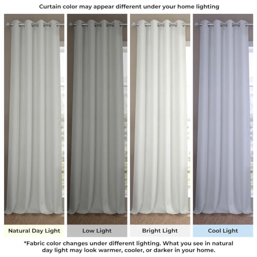 Image of HPD Half Price Drapes Grommet Linen Curtains 84 Inches Long Room Darkening Curtains for Bedroom & Living Room (1 Panel), 50W x 84L, Oyster