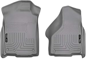 Husky Liners Weatherbeater Series | Front Floor Liners - Grey | 18032 | Fits 2002-2018 Dodge Ram 1500 Quad Cab, 2003-2009 Ram 2500/3500 Quad/Mega Cab, 2003-2017 Ram 2500 Standard Cab, and more 2 Pcs
