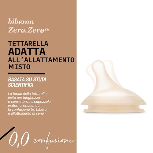 Suavinex, Biberon Anti-Coliche Zero Zero, Con Tettarella In Silicone A Flusso Lento (S), +0 Mesi E Neonati, Compatibile Con Allattamento Materno E Formula, 180 Ml, Light - 7