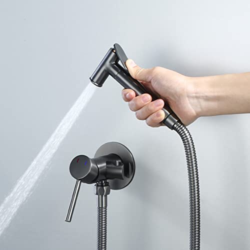 Mélangeur de douche de toilette gris chaud et froid avec pulvérisateur bidet