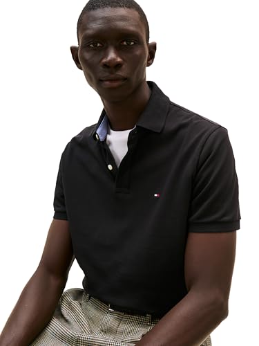 Image of Tommy Hilfiger Mens Short Sleeve Cotton Pique Polo Shirt in Regular Fit