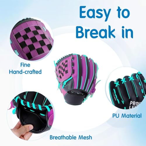 image for King Mills Left Handed Baseball Glove for Kids, Entry-Level Left Hande