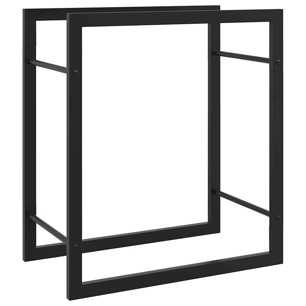 Brennholzregal Mattschwarz aus Stahl 50x28x56 cm, robuster Brennholzständer für Kamin und Ofen, Feuerholzhalter mit optimaler Luftzirkulation, vielseitige Aufbewahrung für Garten, Wohnzimmer