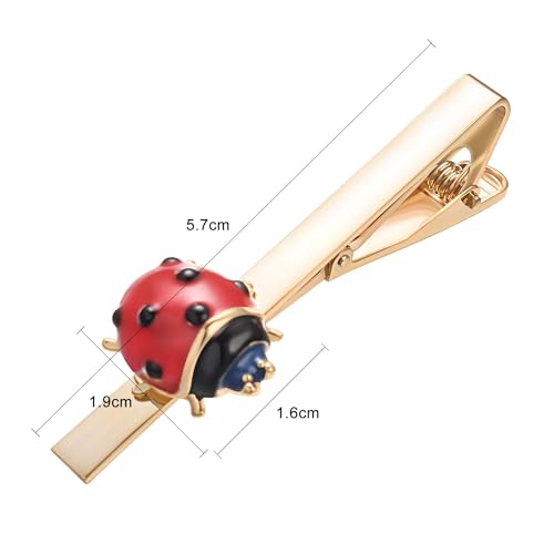 Image of Unique Insect Tie Clip for Men Bee Fish Butterfly Turtle Ladybug Novelty Tie Bar Silver Gold Animal Party Anniversary Jewelry Gift