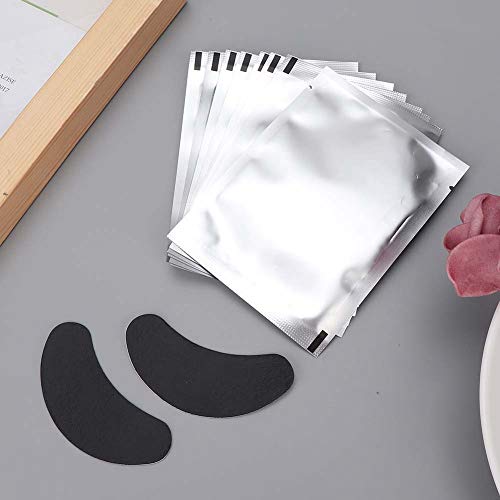 Under Eye Pads, 50 works Eye Gel Pads, Under Eye Patches Eyelash Extension Pads for Eyelash Extensions Eye Mask Beauty Tool Black