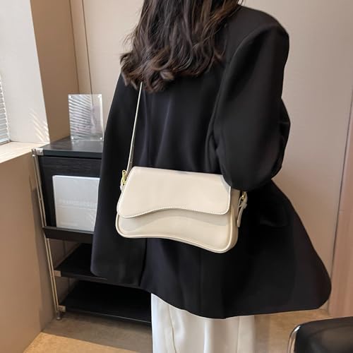 Image of Shoulder Bag for women Y2K Crossbody Vegan Leather Purse Straps Retro Clutch Hobo Hadbags with 2 Removable