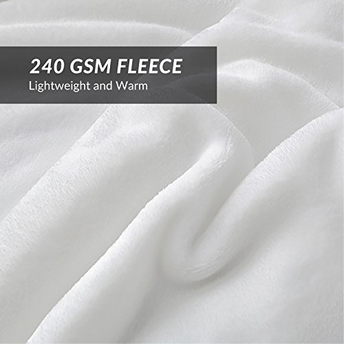 Image of Bedsure GentleSoft Fleece Blankets Queen Size White - Mothers Birthday Gifts for Women Bed Blanket Soft Lightweight Plush Fuzzy Cozy Luxury Microfiber, 90x90 inches