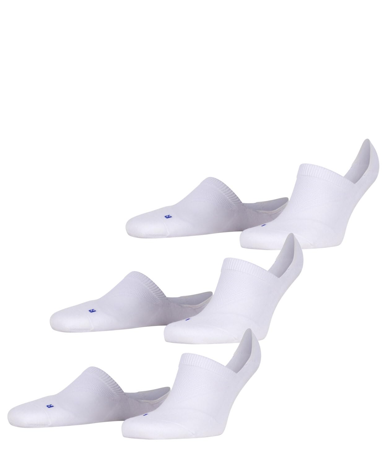 FALKE Unisex Cool Kick Invisible Multipack U In Soft Breathable Quick Drying No-Show Plain 3 Pairs Liner Socks, White 2000, 5.5-7.5