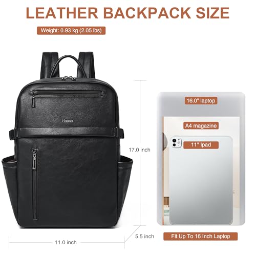 Mroede PU Leather Laptop Backpack