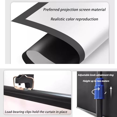 Pantalla de proyector de 72 pulgadas con trípode y formato 4:3 miniatura 2