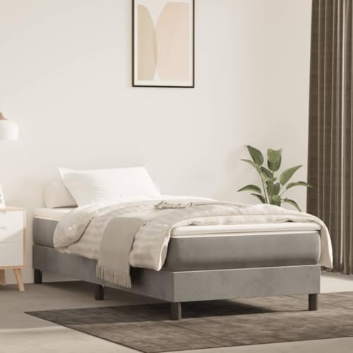 Homgoday Colchón para sofá cama, colchón para cama con marco de cama, colchón de muelles gris claro, 90 x 210 x 20 cm de terciopelo
