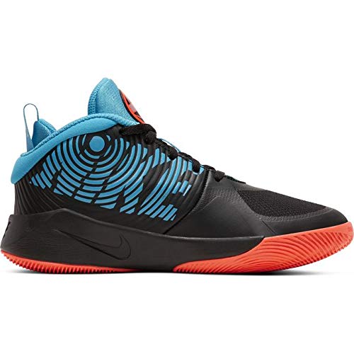Tênis de basquete infantil Nike Team Hustle D 9 Grade School, Black/Laser Blue-hyper Crimson, 5 Big