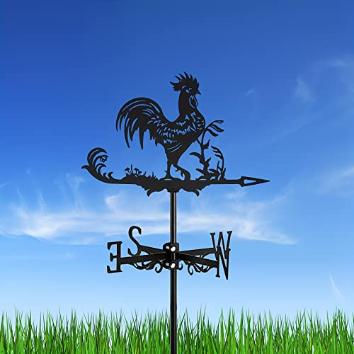 Stainless Steel Creative Rooster Weathervane, Wind Direction Indicator For Shed Roof Dome Barn Gazebo Farm Home (Rooster Weathervane) #TOP1