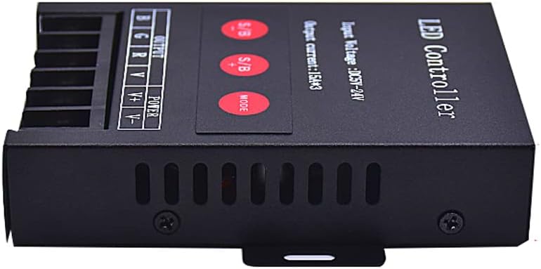 DC 5V-24V 3 Channel 45A LED Lights Controller Adjustable Speed RGB LED Strip Lights Dimmable Controller Led Pixel Signal Repeater Amplifier High-Power/Speed Controller