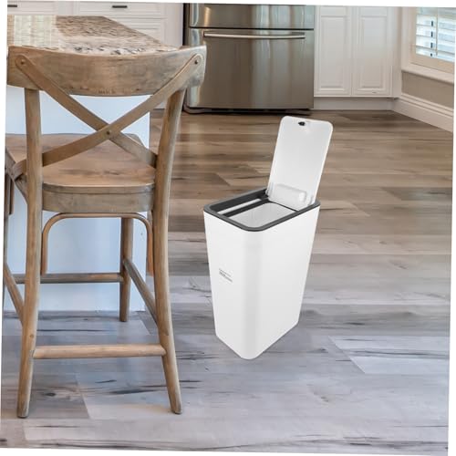 Caneca de basura rectangular con tapa para baño y cocina miniatura 5