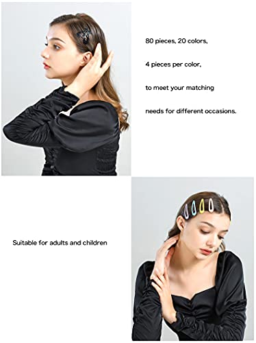 30,60 Pack Black 2 Inch Women Metal Snap Hair Clips Accessories No Slip Hair Barrettes Girls Women Hair Accessories (Multi-Colored 80Pcs) #TOP3