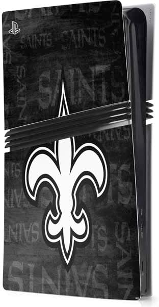 Skinit Decal Gaming Skin Compatible with PS5 Pro Console - Officially Licensed NFL New Orleans Saints Distressed Design