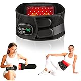 Red Light Therapy Belt for Back & Waist, 660nm 850nm Wearable Red Light Belt with Heat & Vibration, Rechargeable 5000mAh Cordless Heating Pad, 46 LEDs