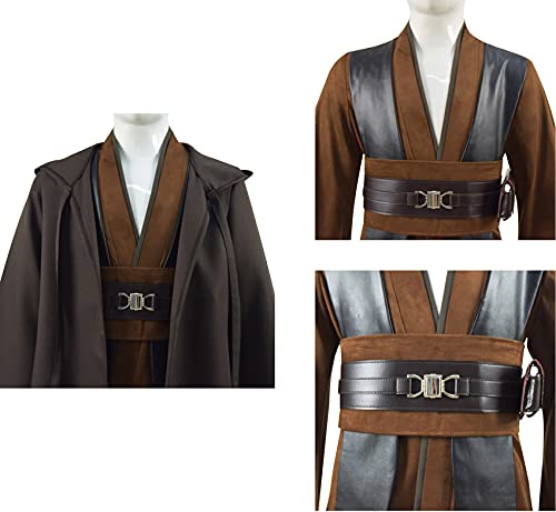 Kids Tunic Costume Knight Hooded Robe Tunic Uniform Outfit Full Set Cloak Suits Halloween Cosplay Costume (X-Small, Brown Full Set 1) #TOP5