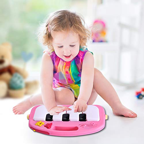 Hoopeum Baby Play Mat Toys for 0-3-6-12 Months,Activity Jungle Gym Playmat Tummy Time Mat with Piano,Newborn Infant Baby Boys Girls Musical Floor Play Kick