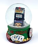 Las Vegas Lucky Machine 3D Snow Globe Water Globe Souvenir Ornament for Home car Gift for Women Kids...