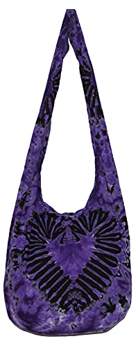 Image of TIE DYE Bohemian Hipster Hobo Boho Hippie Crossbody Bag Purse Black Tone 39 inch