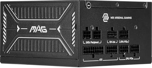 MSI Alimentatore MAG A650GLS PCIE5, 650W, 80 PLUS Gold, ATX 3.1, Supporto GPU PCIe 5.1, 12V-2x6 nativo, connettore 12V-2x6 bicolore 12V-2x6, ATX PSU, cavi giacca in rilievo - Alimentatore - Immagine 1