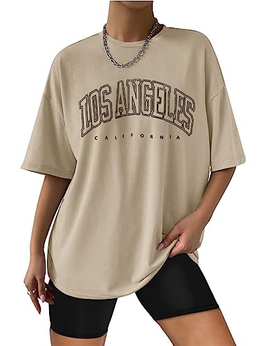 Tomwell Damen Oversized T-Shirt Kurzarm Sommer Rundhals Sport Oberteile...