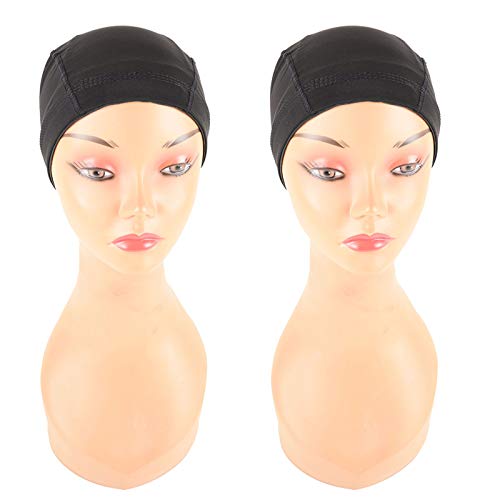 Black Mesh Cap for Making Wigs Dome Spandex Ultra Stretchable Hairnets with Wide Elastic Band Durable and Breathable Dome Wig Caps 2 pcs/lot